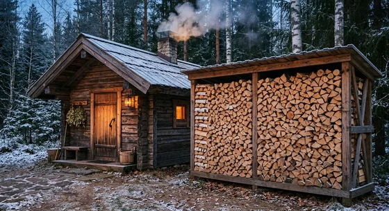 Укладка дров в Петрозаводске, улица Каминная, 35
